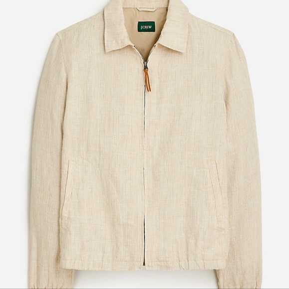 J. Crew NWT Harrington Jacket in Linen Plaid - Picture 1 of 4